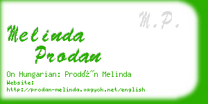melinda prodan business card